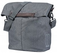 Sakwa Miejska Pojedyńcza BASIL CITY SHOPPER 14-16L, mocowanie na haki- Szara