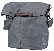 Sakwa Miejska Pojedyńcza BASIL CITY SHOPPER 14-16L, mocowanie na haki- Szara