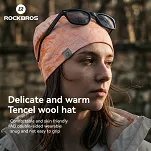 Dwustronna czapka sportowa Rockbros YDM004 z Tencelu i wełny merino - pomarańczowa - 7