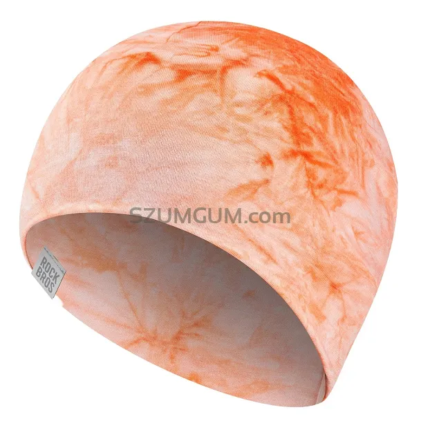 Dwustronna czapka sportowa Rockbros YDM004 z Tencelu i wełny merino - pomarańczowa