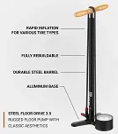 Pompka podłogowa LEZYNE STEEL FLOOR DRIVE HP - 220psi- 15 BAR - 5