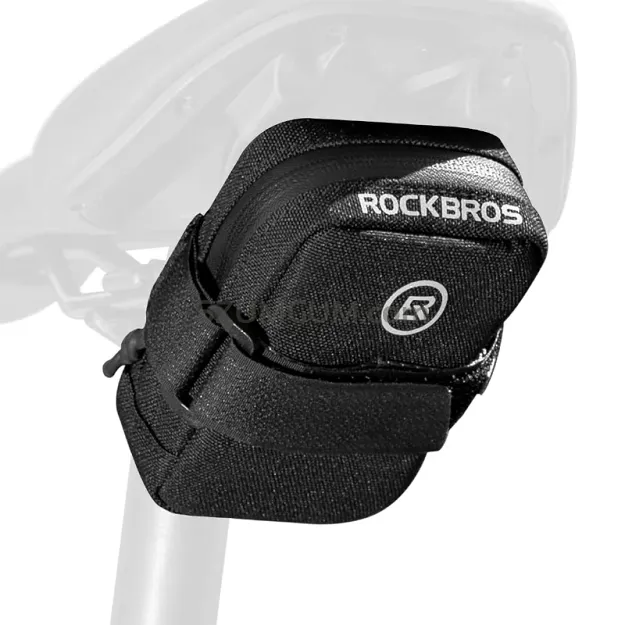 Mini torebka podsiodłowa Rockbros F006 z uchwytem na wkłady CO2 - czarno-zielona