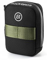 Mini torebka podsiodłowa Rockbros F006 z uchwytem na wkłady CO2 - czarno-zielona
