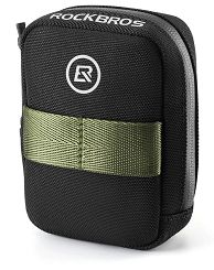 Mini torebka podsiodłowa Rockbros F006 z uchwytem na wkłady CO2 - czarno-zielona