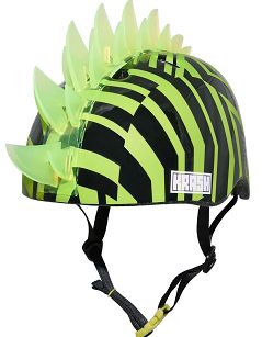Kask dziecięcy juniorski RASKULLZ DAZZLE GREEN LED - Roz M 54-58cm