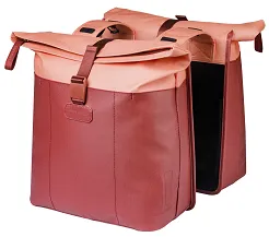 Torba miejska Basil Vive - Double Pannier Bag - 28-35L - burgundy/pink