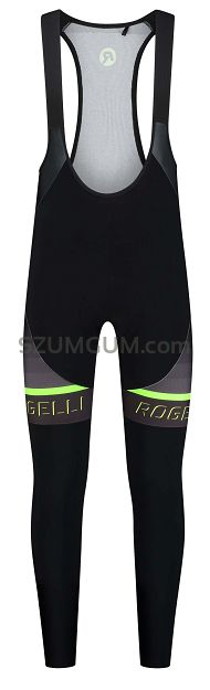 Spodnie rowerowe Rogelli HERO II z żelową wkładką, czarno-żółte odblaskowe