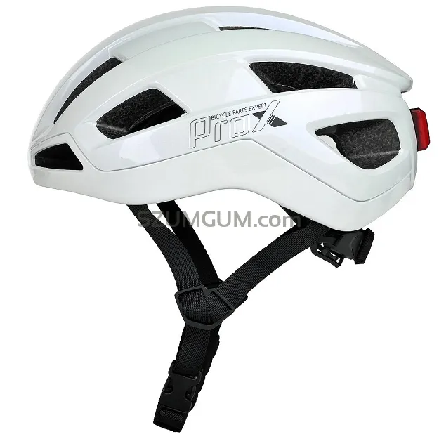 Uniwersalny kask rowerowy Prox Magneto Led - biała perła