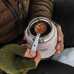 Termos na jedzenie z składaną łyżką i kubkiem Thermos ICON 470 ml - sandstone - 6