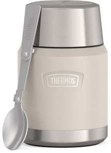 Termos na jedzenie z składaną łyżką i kubkiem Thermos ICON 470 ml - sandstone