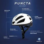 Kask rowerowy Rogelli PUNCTA z błyszczącą powierzchnią biały - 9