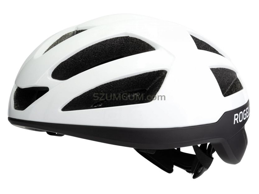 Kask rowerowy Rogelli PUNCTA z błyszczącą powierzchnią biały