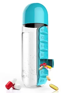 Asobu In Style Pill Organizer do suplementów z butelką 600ml - blue