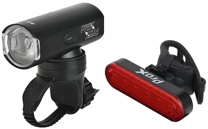 Zestaw lamp rowerowych ProX Antila Set – 550 lm / 10 lm, 1100 mAh, SAFE, Memory Mode, USB-C,