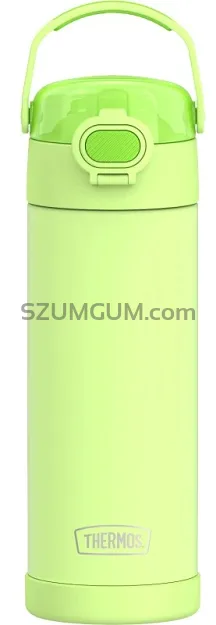Thermos FUNtainer 470 ml - Termos dla dzieci z nakrętką nawadniającą - neonowo limonkowy