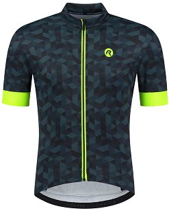 Koszulka rowerowa Rogelli RUBIK, niebiesko-żółta odblaskowa - M