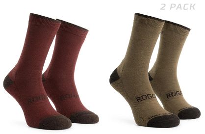 Ciepłe zimowe skarpetki z owczej wełny Rogelli Merino WOOL, 2-pack - bordo/brąz