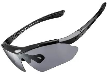 Okulary sportowe Rockbros 10003 polaryzujące - czarne - wymienne szkła - ramki optyczne