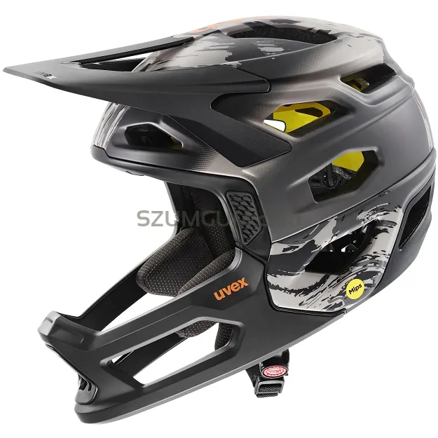 Kask rowerowy UVEX Revolt MIPS z zdejmowaną gardą - oak brown orange matt