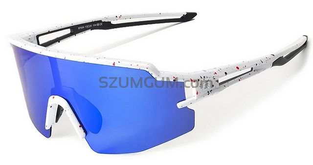 Okulary sportowe Rockbros SP204 - polaryzacyjne z ochroną UV i wkładką korekcyjną / niebieskie szkła - białe oprawki