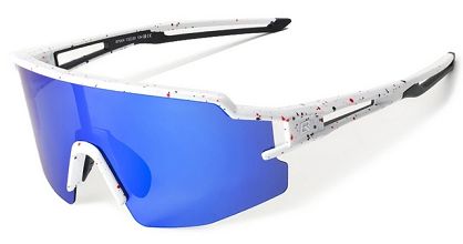 Okulary sportowe Rockbros SP204 - polaryzacyjne z ochroną UV i wkładką korekcyjną / niebieskie szkła - białe oprawki