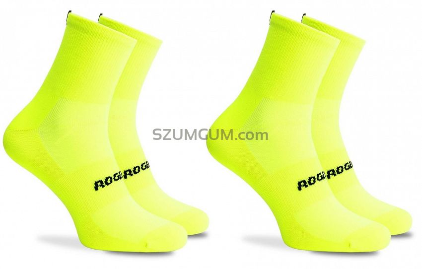 Skarpetki coolmax Rogelli ESSENTIAL 2-pack, odblaskowe żółte