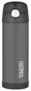Termos dziecięcy ze słomką Thermos FUNtainer 470ml - czarny