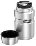 Oryginalny Termos obiadowy na jedzenie Thermos KING 0,7 L z łyżką, srebrny - 3