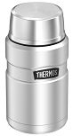 Oryginalny Termos obiadowy na jedzenie Thermos KING 0,7 L z łyżką, srebrny - 2