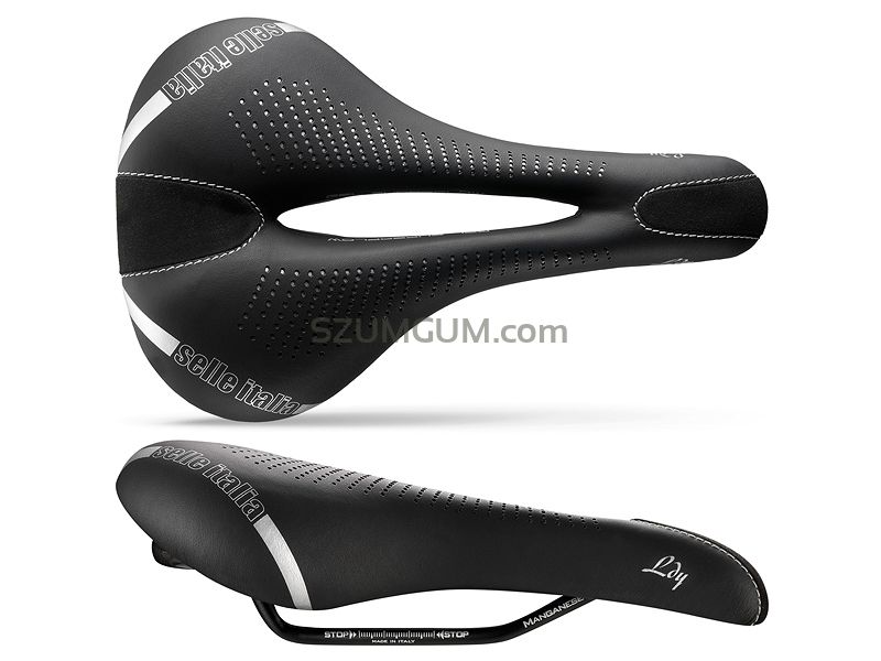 Siodło SELLE ITALIA LADY GEL FLOW S (id match - S2) Manganese Tube 7, fibra-tek, 300g czarne