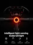Lampka rowerowa tylna Rockbros Samuraj Q3 tylna z inteligentnym systemem stop - 14