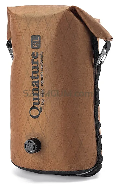 Ultralekki wodoodporny worek kompresyjny Qunature Bikepacking 6L lub 12L - khaki