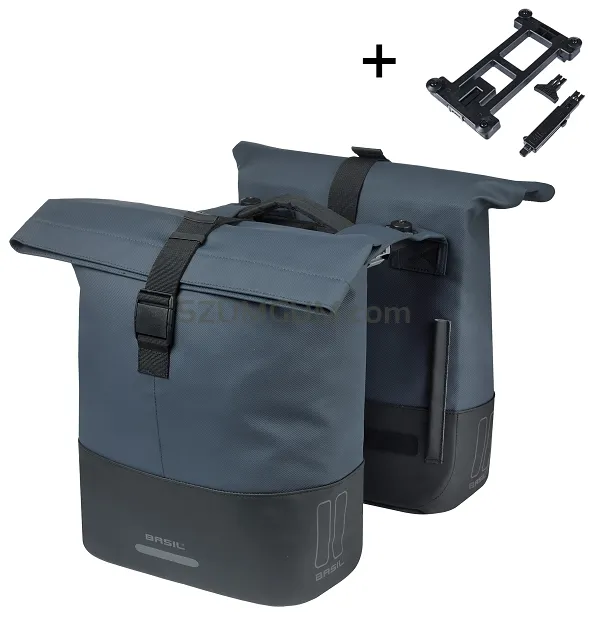 Torba miejska Basil Cove - Double Pannier Bag MIK - 28-32L - navy/black