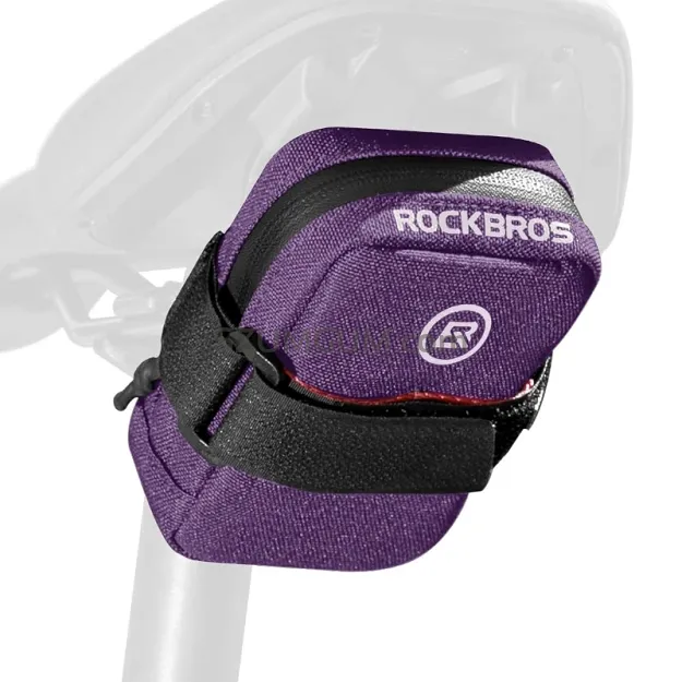 Mini torebka podsiodłowa Rockbros F006 z uchwytem na wkłady CO2 - purple