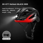 Kask rowerowy Rockbros ZK-077 z zintegrowanym oświetleniem 360°, black red - 2