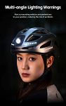 Kask rowerowy Rockbros ZK-077 z zintegrowanym oświetleniem 360°, black red - 9