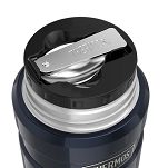 Oryginalny Termos obiadowy na jedzenie Thermos KING 0,7 L z łyżką, metaliczny szary - 2