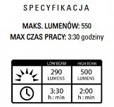 Lampka przednia LEZYNE POWER HB DRIVE STVZO 500 500 lumenów, usb - 9