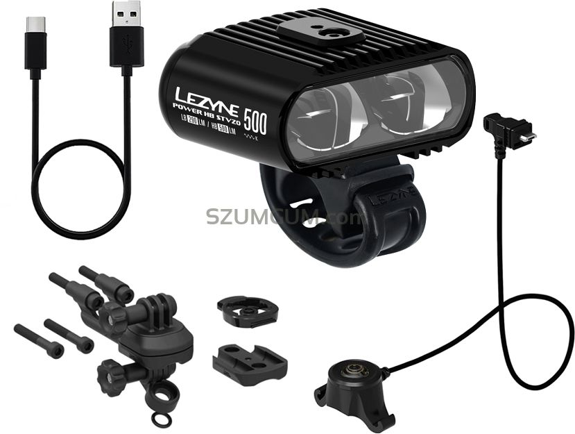 Lampka przednia LEZYNE POWER HB DRIVE STVZO 500 lumenów- Direct X-Lock System