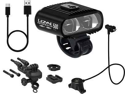 Lampka przednia LEZYNE POWER HB DRIVE STVZO 500 lumenów- Direct X-Lock System