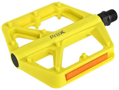 Pedały ProX Base 42 - nylonowe, oś boronowa, odblaski - żółte