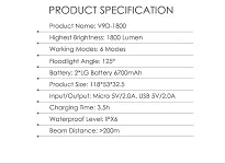 Lampka Gaciron V9D-1800 lm - golden edition - 18