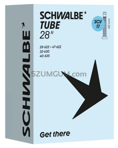 Dętka Schwalbe Standard SCV17 (Clik Valve) – 28″ / 700c, 28–47 mm (1.1″–1.85″), zawór 40 lub 60 mm, 150 g
