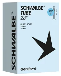 Dętka Schwalbe Standard SCV17 (Clik Valve) – 28″ / 700c, 28–47 mm (1.1″–1.85″), zawór 40 lub 60 mm, 150 g