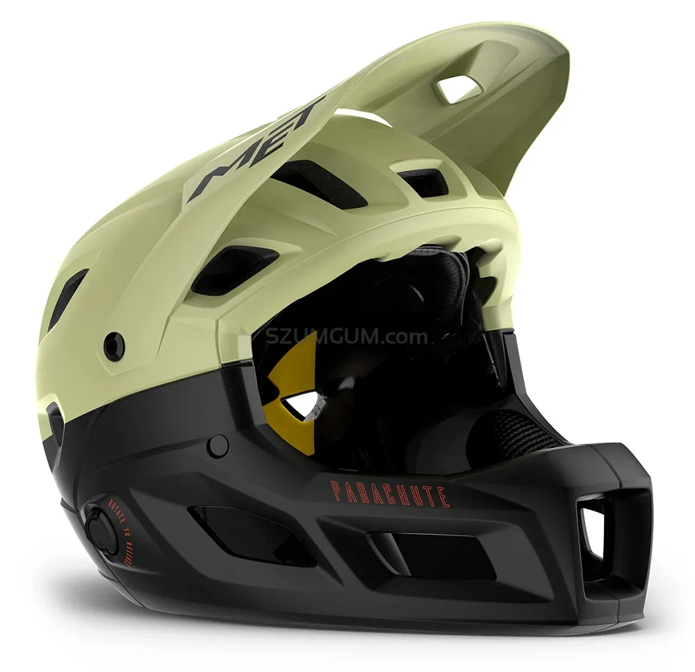 Kask z odpinaną szczęką MET Parachute MCR MIPS - pistachio green matt