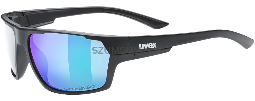 Okulary polaryzacyjne UVEX Sportstyle 233 Polavision - black matt / litemirror green