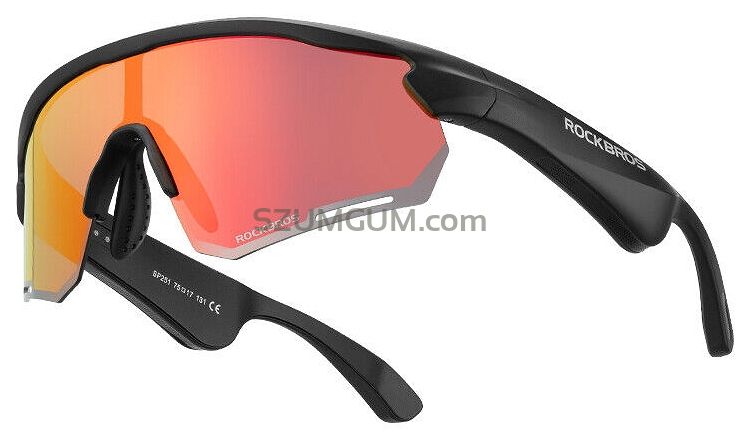 Okulary sportowe z polaryzacją i wbudowanymi głośnikami - Rockbros SP251 - lustrzane