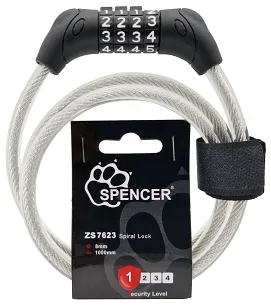 Linka spiralna z szyfrem Spencer 8x1000mm