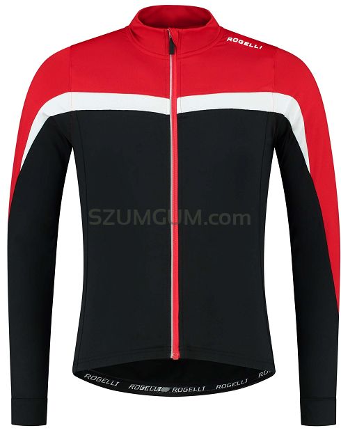 Ocieplana bluza rowerowa Rogelli COURSE, czarno-czerwono-biała