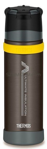 Thermos 0,5L Mountain - Termos z kubkiem do warunków ekstremalnych - Tytanowy-brąz